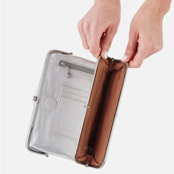 Silver Metallic Leather HOBO - Picture 2 of 5